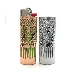 Metal Full Size Lighter Case With Key Ring For Necklace Pendant Hip Hop  Jewelry Class Size Bic J6 Lighter Sleeve Cover Hold