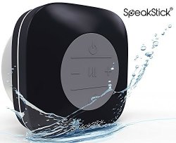 Speakstick Classic Waterproof Bluetooth Speaker For The Shower Pool Beach Or Hot Tub. Rechargeable And Portable With Microphone And 6 Hours Of Playtime Black