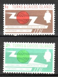 Turks & Caicos Islands 1965 Itu Centenary Sg 258-9 Complete Unmounted Mint Set