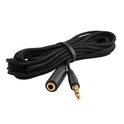 3.5MM 1 8" Stereo Audio Aux Headphone Cable Extension Cord Male To Female With Cloth JACKET-10-FOOT