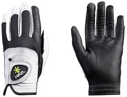 Hirzl Trust Control 2.0 Golf Gloves Mens Left Hand Glove Right Handed Golfer Size Medium Large Kangaroo Leather Best Grip Longest Lasting White Black