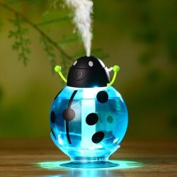 260ml 360 Degree Rotation Beetle Aromatherapy Air Purifier Humidifier With Led Light & Sucker Bas...