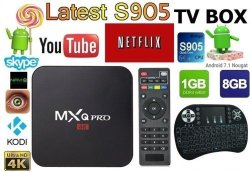 MXQ 4K Pro Android Smart Tv Box + MINI Wireless Keyboard Remote Android 7.1