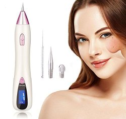 Upgrade Portable Mole Remover Newest 6-GEARS Adjustable Power-output Rechargeable Skin Tag Removal Pen With Lcd Home Use Laser Freckle Warts Dot Dark Spot Tattoo Eraser