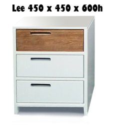 Lee 3 Drawer Pedestals bedside Table - 450x450x600h