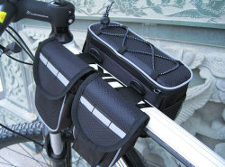 Gaint Bicycle Front Tube Tools Bag Cycling Frame Handlebar Saddle Bags W Rain Cover