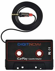 Digitnow 3.5MM Car Audio Cassette Adapter For SMARTPHONE MP3 Player cd Player mini Disk Player Iphone ipod 4.6 Inch Cable Black