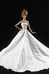 White Fashion Princess Dress Gown Made Fit For Barbie Doll
