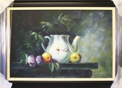 Acrylic Still Life - Framed In Synthetic Double Frame