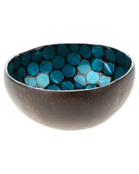Sarongi Polka Dot Mosaic Coconut Bowl Blue