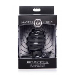 Master Series Hive Ass Tunnel Silicone Ribbed Hollow Anal Plug Medium