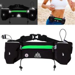 Aonijie Multifunctional Unisex Outdoor Sports Waist Bag With Safe Reflective Warning Strip Green