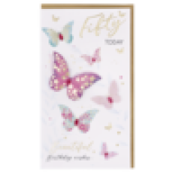 Butterfly Happy Birthday 50 Today Card