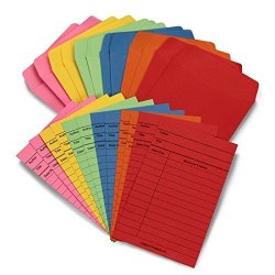 Hygloss Products Inc 50 Colored Library Pockets And Cards Sets