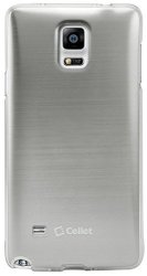 Cellet Brushed Metal Design Tpu Flexi Case For Samsung Galaxy Note 4 - Silver