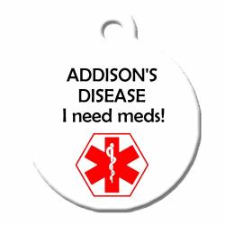 Big Jerk Custom Products Ltd Medical Alert Dog Cat Pet Id Tag - Addison's Disease I Need Meds - Personalize Colors And Add Contact