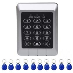 X4 Rfid Single Door Access Control System With Keypad & 10 Id Card Token Keyfobs Support Password & Em Ic Card Reader