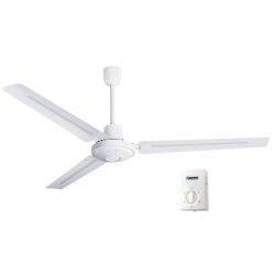 Bright Star Lighting - White Industrial Ceiling Fan With Metal Blades