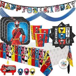 The Ultimate Power Rangers Ninja Steel Birthday Party Supplies Pack For 16 With Plates Cups Napkins Tablecover Candles Garland A R1556 00 Other