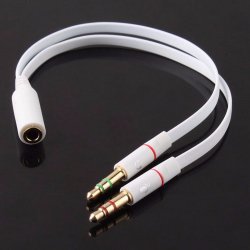 3.5mm Audio Mic Y Splitter Cable Headphone Adapter Female To 2 Male Shipping