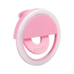 Portable Clip-on Selfie Phone LED Ring Light - Pink