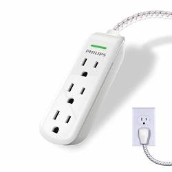 Deals On Philips Surge Protector Power Strip Extra Long Power Cord Designer Braided Extension Cord Flat Plug 3 Outlet White Compare Prices Shop Online Pricecheck