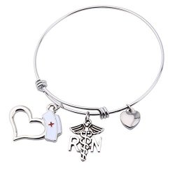Personalized Nurse Bracelet Rn Bracelet Nurse Jewelry Gift For Nurse Custom Nurse Gift Graduation Gift Nurse Bangle 2