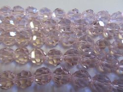 Pink Crystal Round BEADS-8PC