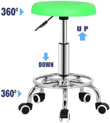 BAR Lift Rotate High Stools Chair Beauty Salon Hairdressing Manicure Lifting Chairs Stools Adjustable Height 360 Rotating Chairs Ergonomic-green