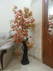 Decoration Artificial Plants With Vase Red Grapes Silk Leaves Plant With Vase