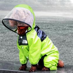 Dog Raincoat Pet Waterproof Detachable Rain Jacket Dogs Water Resistant Clothes For Dogs Fashion Patterns Pet Coat For Rainy Day - Green XS