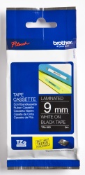 Brother Tz-325 9mm X 8m White On Black Laminated Tape