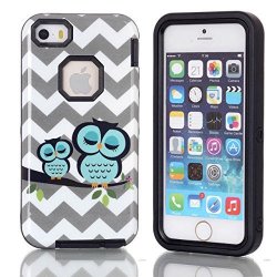 Iphone 5C Case 5C Case $uncle.y Smart Owl 3 In 2 Hybrid Tpu Silicone + Hard Strong Case High Impact Wavy Fit For Iphone 5C Case Black