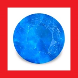 Natural Apatite - Top Neon Blue Green Round Diamond Cut - 0.063cts