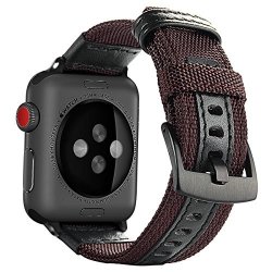 Apple Watch Band 38MM Maxjoy Nylon Iwatch Strap Replacement Bands With Stainless Metal Clasp For Apple Watch Series 3 Series 2 Series 1 Sport And Edition Reddish Brown
