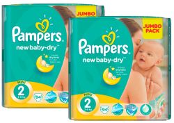 Pampers New Baby Size 188 Nappies Size 2 Twin Jumbo Pack