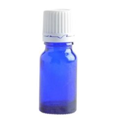 10ML Blue Glass Bottle With Slow Flow Dropper Cap - White