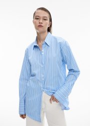 Cotton Twin Stripe Relaxed Shirt