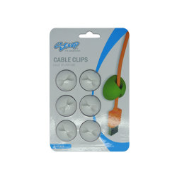 Scoop Single Hole Cable Clips 6 Pack in White