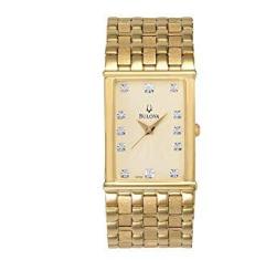 Bulova Men's Diamond Accent Gold-Tone Steel Watch #97F52