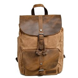 Canvas Backpack Waterproof Outdoor Travel Bag Can Hold 13-INCH Computer Khaki