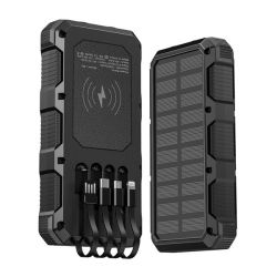 Portable Solar Phone Power Bank With Dual LED Bright Flashlight