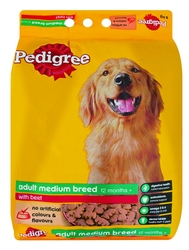 Pedigree Medium Breed Beef Dry Dog Food - 8Kg