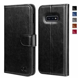 Ocase Samsung Galaxy S10E Case Card Slot Kickstand Tpu Shockproof Interior Leather Flip Wallet Case For Samsung Galaxy S10E Devices Black