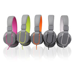 Polaroid Php140 Foldable Stereo Headphones With In-line Mic - Pink Ships The Next Day