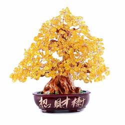 Dameing Crystal Money Tree Feng Shui Bonsai For Fortune Money Good Luck Reiki Healing Balancing Citrine Gemstone Tree For Diy Home Office Party Decor
