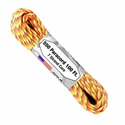 AT-P70-SUNSET 550 Paracord 100FT 7 Strand Core Sunset