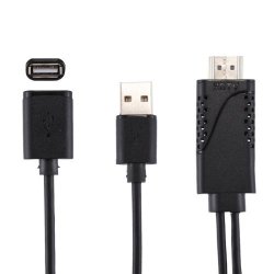 1080P USB 2.0 Male + USB 2.0 Female To HDMI Hdtv Av Adapter Cable For Iphone Ipad Android Smartphones Black