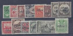 New Zealand Officials 1936 61 Set Of 14 With Extra 4d And Only One 9d Fine Mint