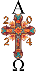 Flower Cross Paschal Easter Candle - 100 X 800MM New Design